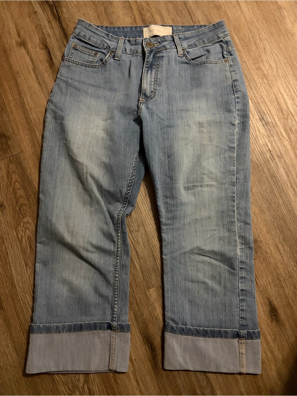 Merona - Light Blue Cropped Cuffed Jeans - Size 8